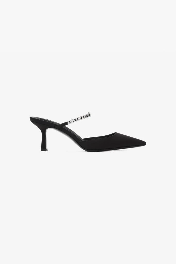 商品Alexander Wang|DELPHINE 65 LOGO STRAP MULE IN VISCOSE,价格¥3124,第1张图片