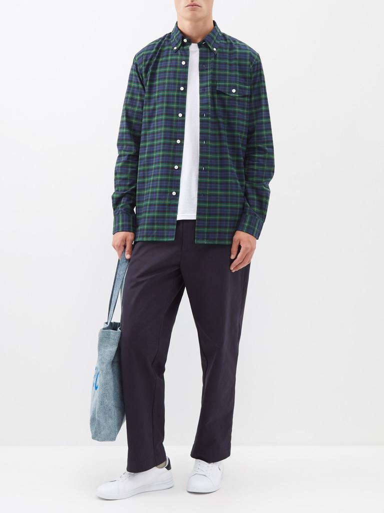 Checked cotton long-sleeve shirt商品第2张图片规格展示