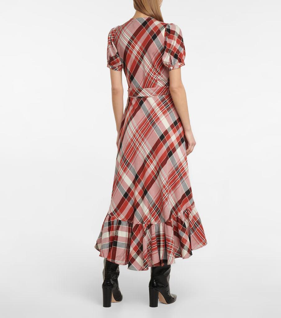 商品Ralph Lauren|格纹棉质混纺中长裹身连衣裙,价格¥1239,第5张图片详细描述