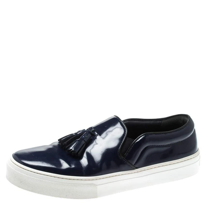 商品[二手商品] Celine|Celine Blue Leather Tassel Slip On Sneakers Size 38,价格¥1721,第1张图片