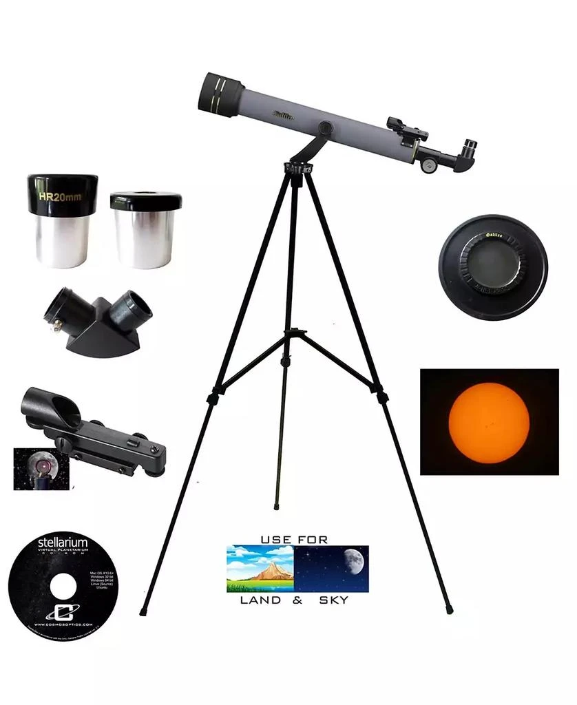 商品Galileo|600mm x 50mm Day and Night Refractor Telescope Kit with Solar Filter Cap,价格¥2138,第1张图片