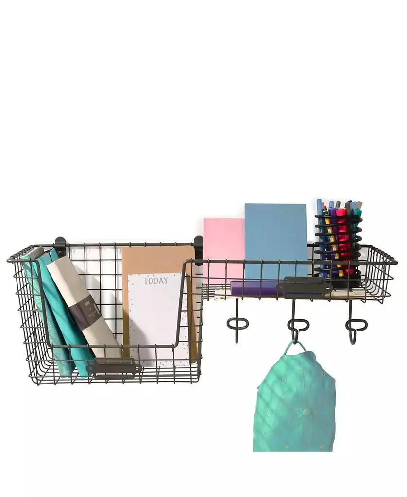 商品Spectrum|Vintage-like Living Wall Mount Basket Station, Large,价格¥283,第1张图片