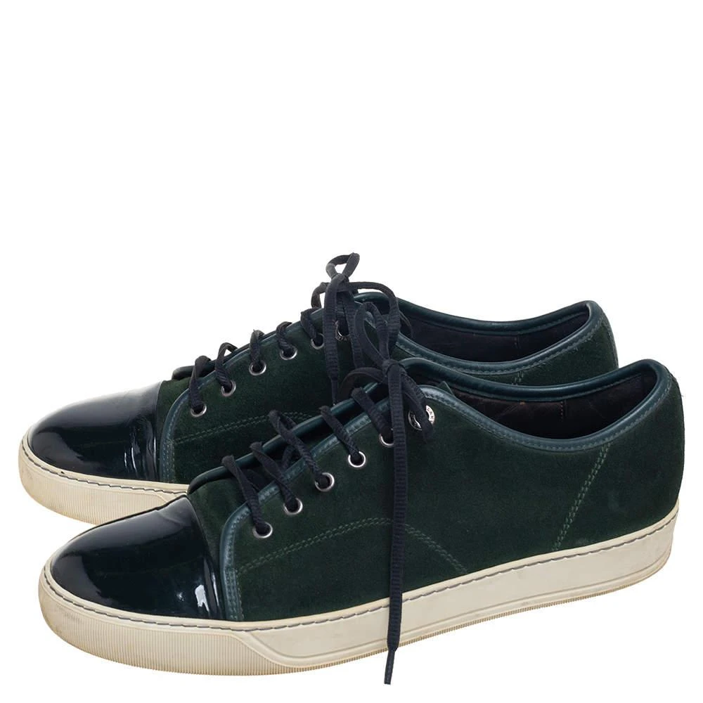 商品[二手商品] Lanvin|Lanvin Green Patent And Suede Low Top Sneakers Size 42,价格¥923,第4张图片详细描述