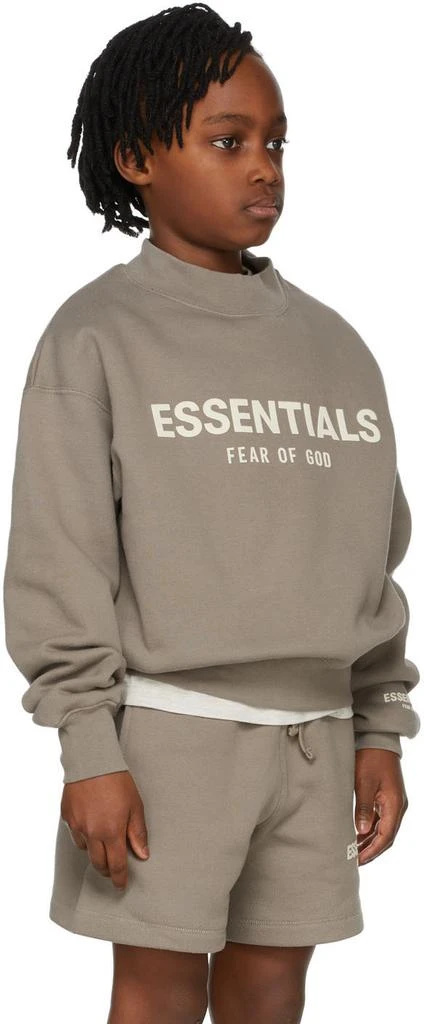 商品Essentials|Kids Taupe Logo Sweatshirt,价格¥288,第3张图片详细描述