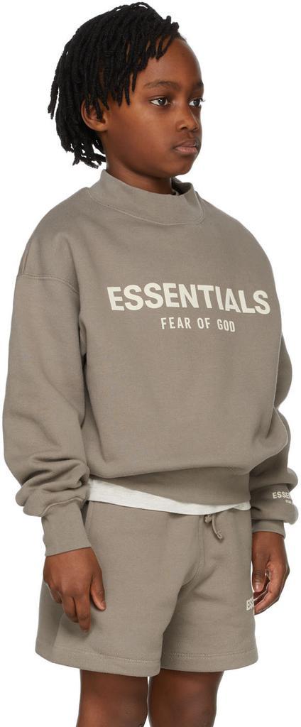 商品Essentials|Kids Taupe Logo Sweatshirt,价格¥270,第5张图片详细描述