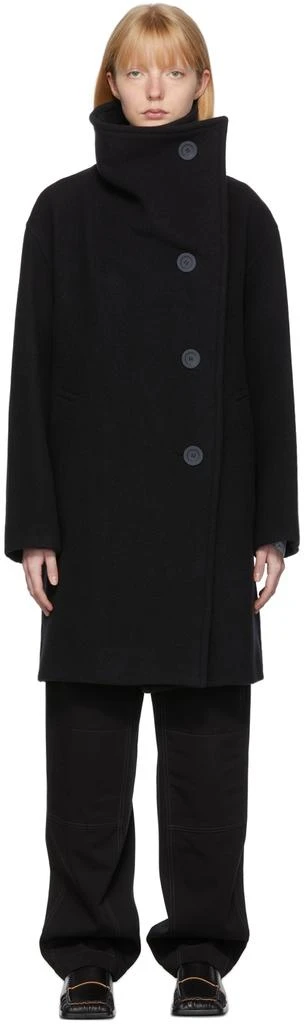 商品Acne Studios|Black Funnel Neck Coat,价格¥4966,第1张图片