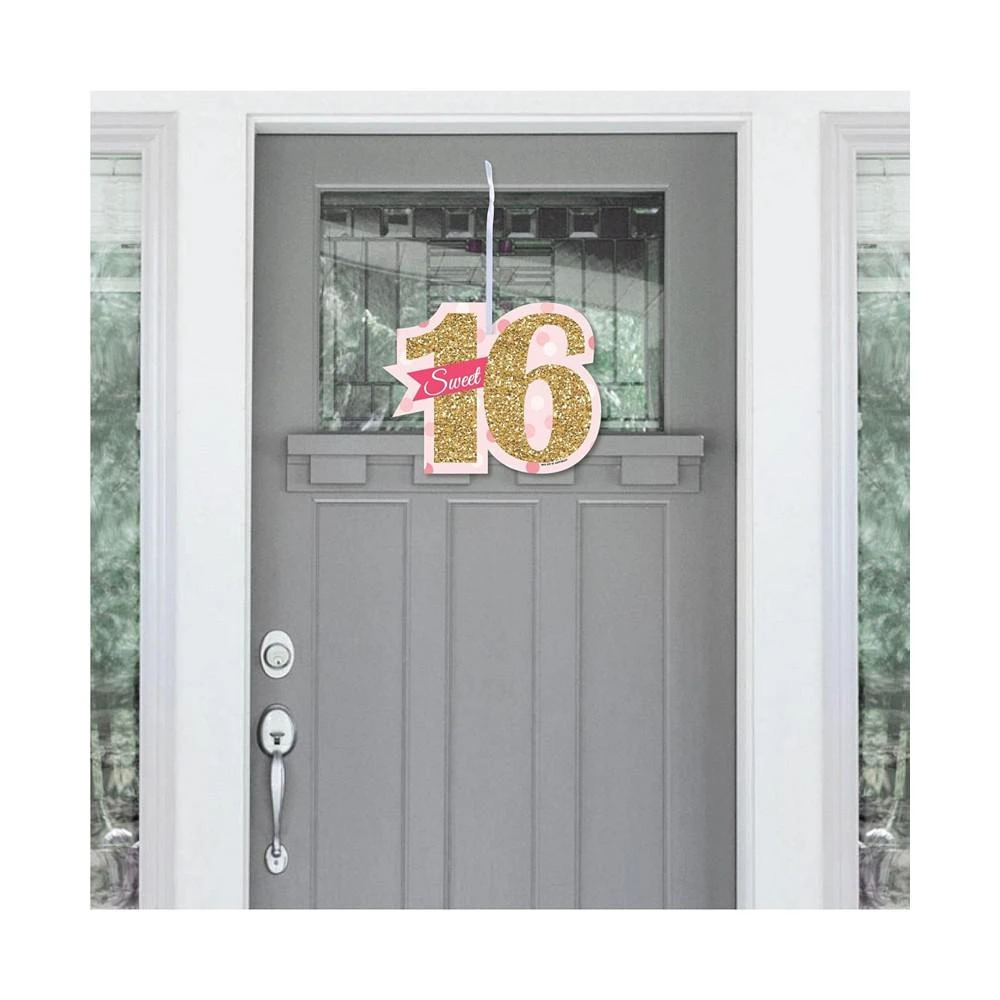 商品Big Dot of Happiness|Sweet 16 - Hanging Porch 16th Birthday Party Outdoor Front Door Decor 1 Pc Sign,价格¥134,第2张图片详细描述