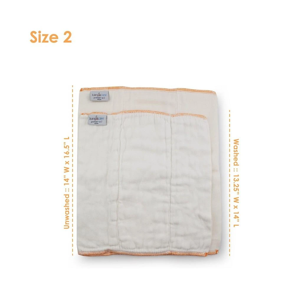 商品Kanga Care|rayon from Bamboo Prefold Cloth Diapers (6pk) - Size 2 : Infant Beige,价格¥164,第3张图片详细描述