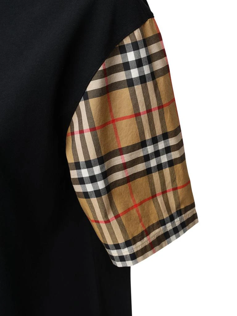 商品Burberry|Serra Cotton T-shirt W/ Check Sleeves,价格¥3480,第3张图片详细描述