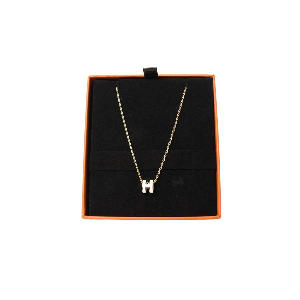 商品Hermes|Hermes Mini Pop H Necklaces Gold Hardware White,价格¥4979,第1张图片