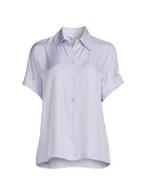 商品Vince|Rolled Cuffs Silk Blend Shirt,价格¥956-¥993,第5张图片详细描述