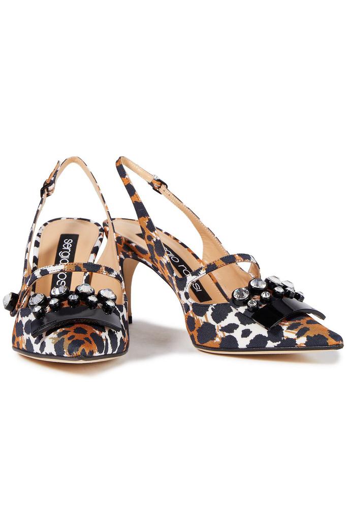 sr1 embellished leopard-print faille slingback pumps商品第2张图片规格展示