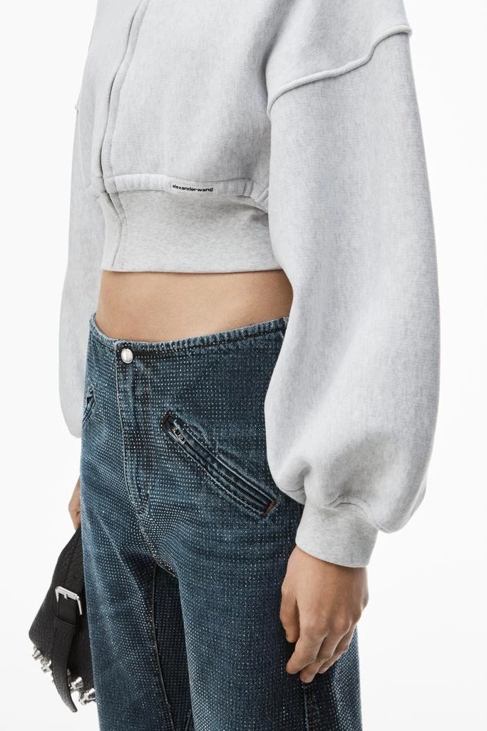 商品Alexander Wang|cropped zip up hoodie in classic cotton terry,价格¥2643,第3张图片详细描述