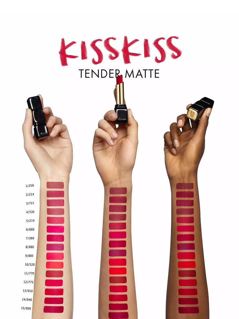 商品Guerlain|Kisskiss Tender 16H Comfort Lightweight Luminous Matte Lipstick,价格¥336,第3张图片详细描述