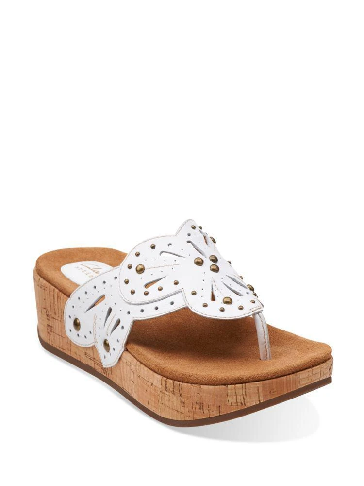 商品Clarks|Palima Palm Leather Thong Sandals,价格¥820,第1张图片