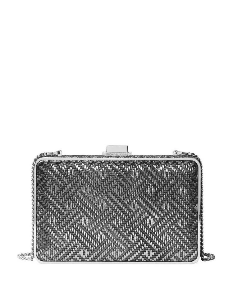 商品Michael Kors|Metallic Medium Box Leather Clutch,价格¥535,第2张图片详细描述