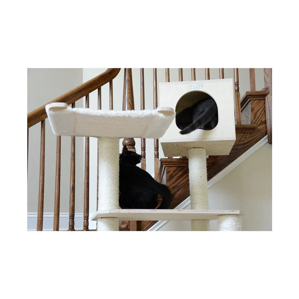 商品Macy's|89" Real Wood Premium Scots Pine, 7-Level Cat Tree With 2 Playhouses,价格¥2590,第3张图片详细描述