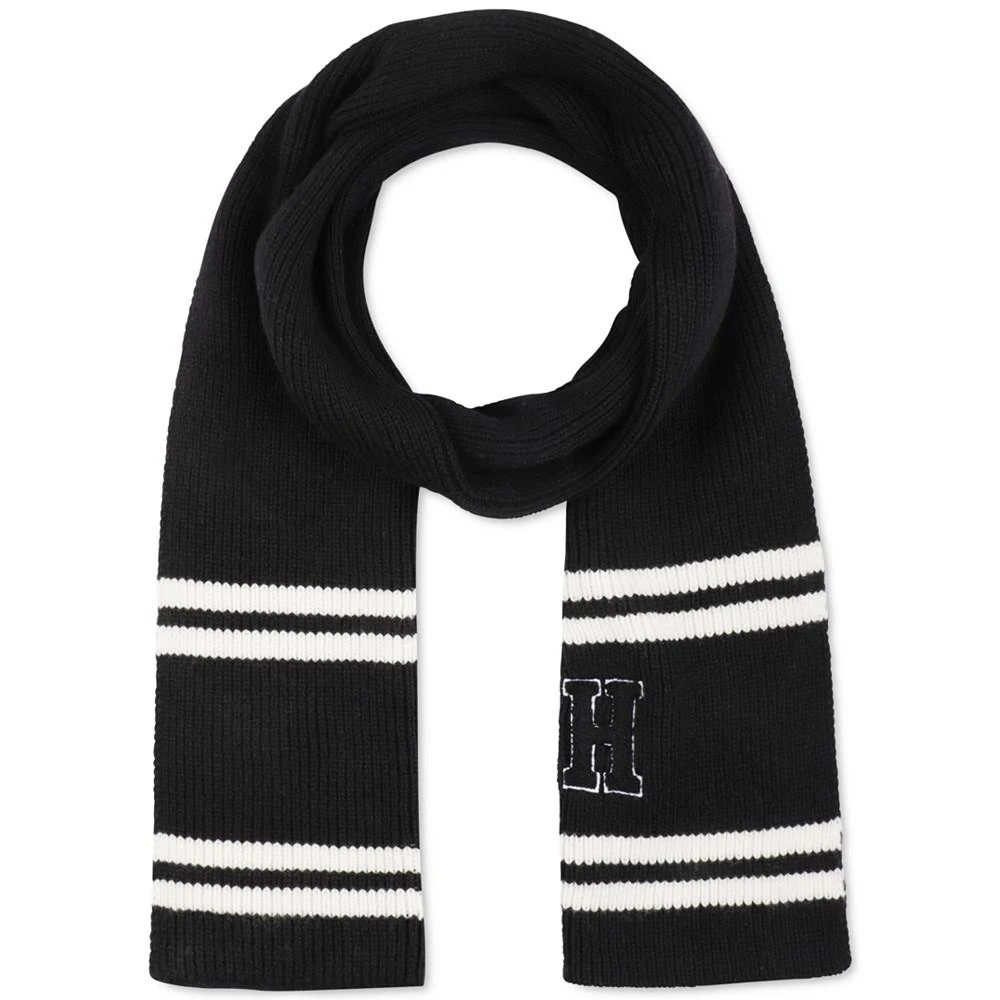 商品Tommy Hilfiger|Men's Varsity Patch Ribbed Logo Scarf,价格¥290,第1张图片