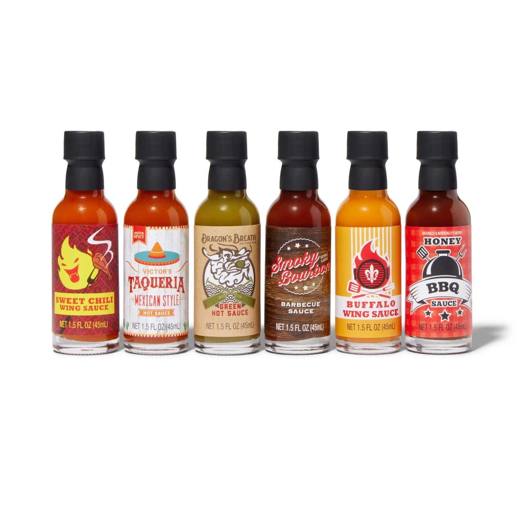 商品Thoughtfully|Gourmet, Street Food Sauces Hot Sauce and BBQ Gift Set, Set of 6,价格¥282,第2张图片详细描述