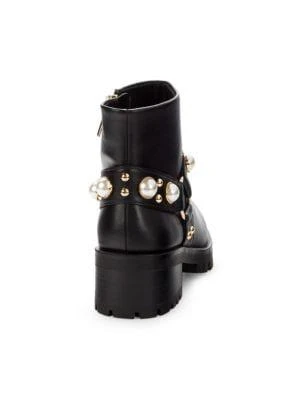 商品Karl Lagerfeld Paris|Pixie Embellished Moto Booties,价格¥376,第3张图片详细描述