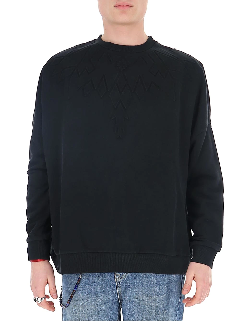 MARCELO BURLON 马克布龙 男士黑色棉质卫衣/帽衫 CMBA081R-20FLE001-1010 商品
