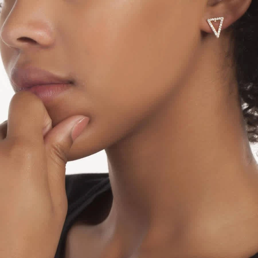 商品Sole du Soleil|Lupine Collection Women's 18k YG Plated Open Triangle Stud Fashion Earring,价格¥156,第2张图片详细描述