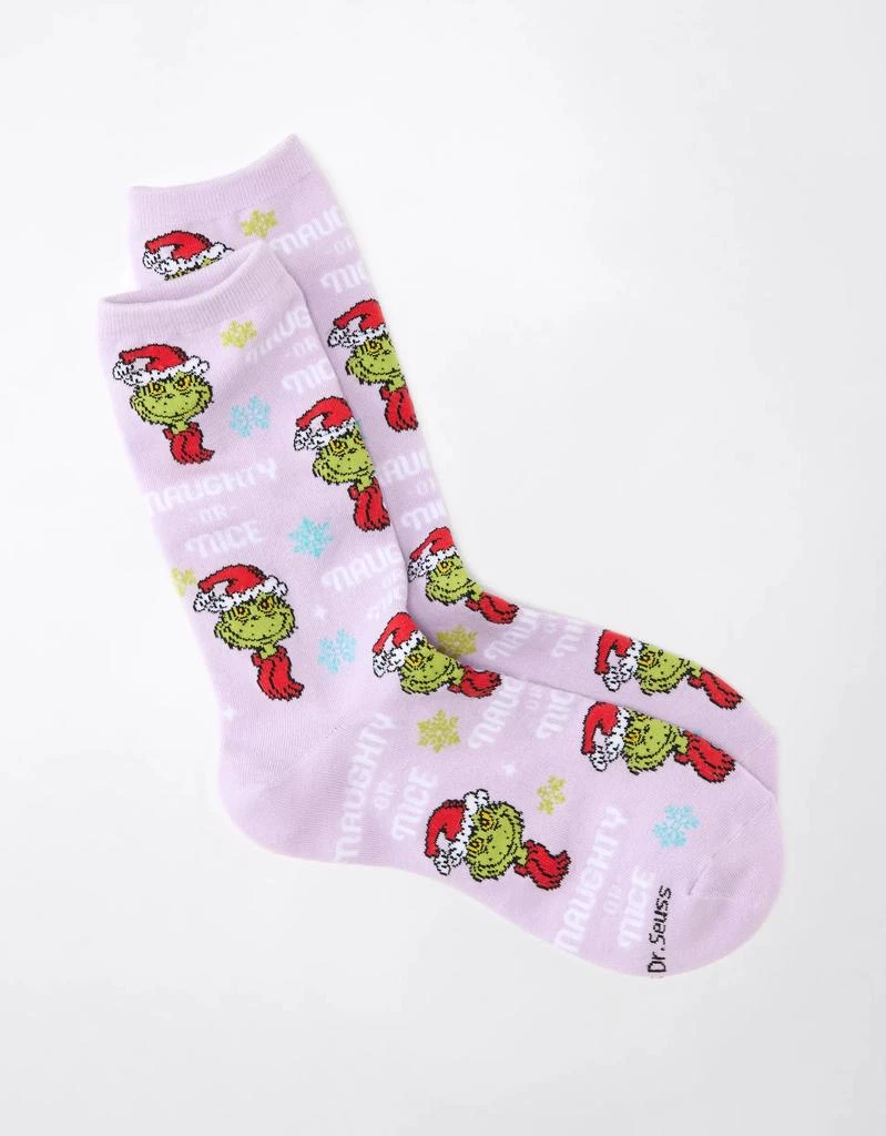 商品AE|AE Naughty Nice Grinch Crew Sock,价格¥30,第2张图片详细描述