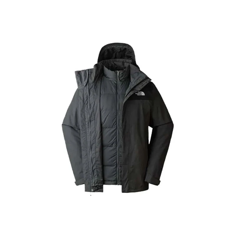 商品[国内直发] The North Face|北面  户外休闲运动连帽拉链长袖羽绒内胆三合一  防水耐磨冲锋衣 男款 深灰色,价格¥1843,第4张图片详细描述