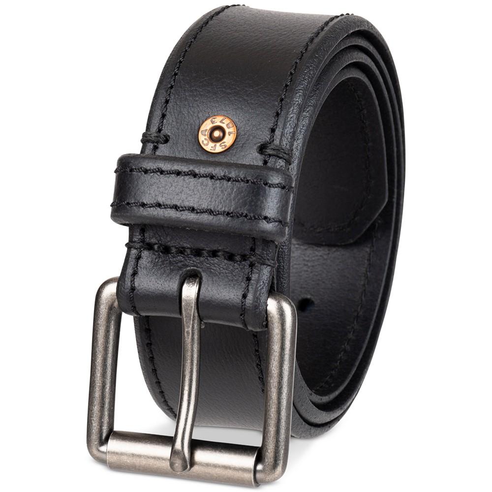 Men's Beveled-Edge Leather Belt商品第2张图片规格展示