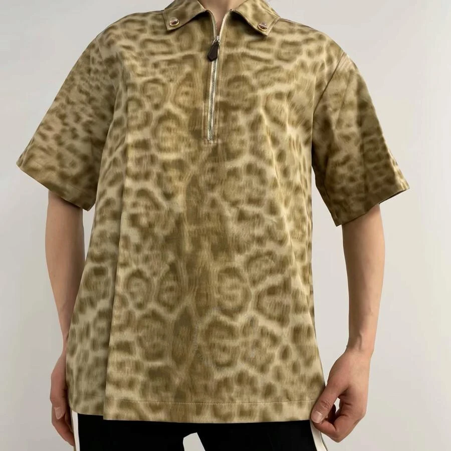 商品Burberry|Ladies Animal Print Short-sleeve Cotton Oversized Shirt,价格¥1854,第1张图片