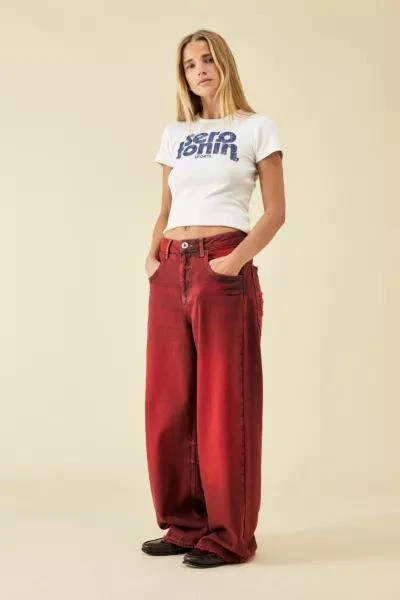 商品BDG|BDG Check Applique Red Jaya Baggy Jean,价格¥672,第3张图片详细描述