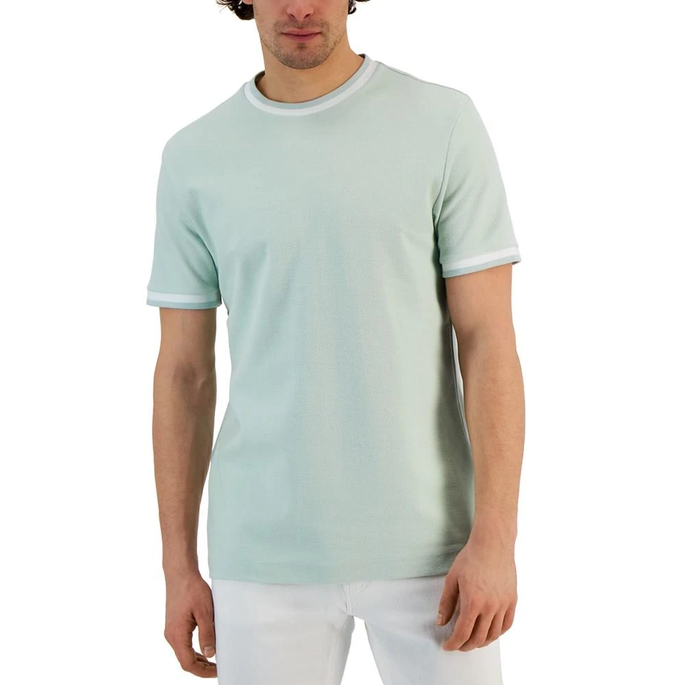 商品Alfani|Men's Tipped Textured Piqué T-Shirt, Created for Macy's,价格¥155,第1张图片