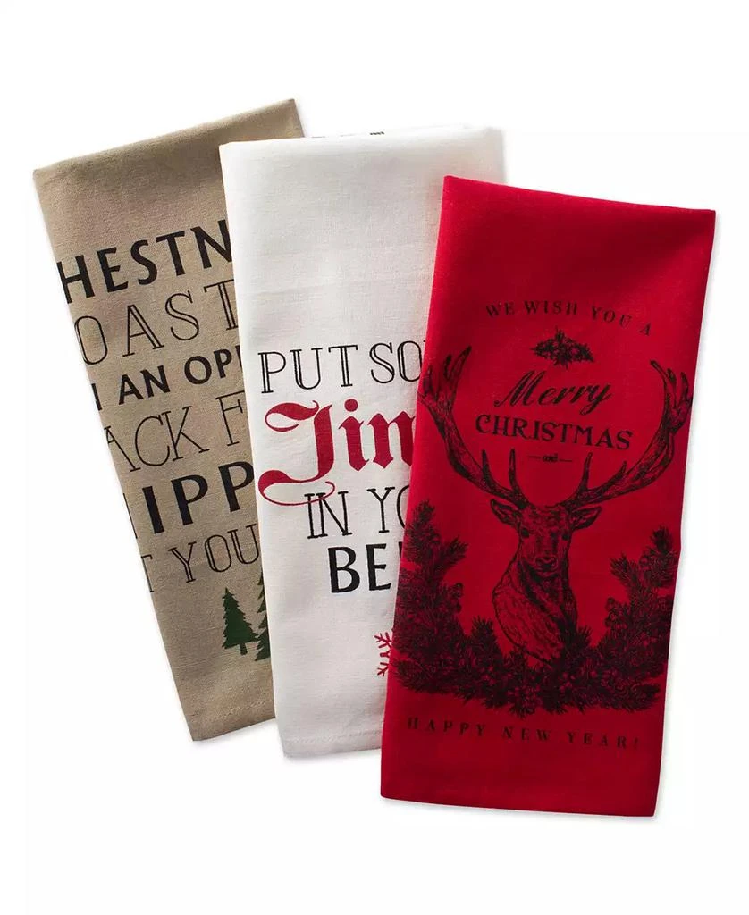 商品Design Imports|Assorted Stag Christmas Print Dishtowel Set,价格¥109,第1张图片