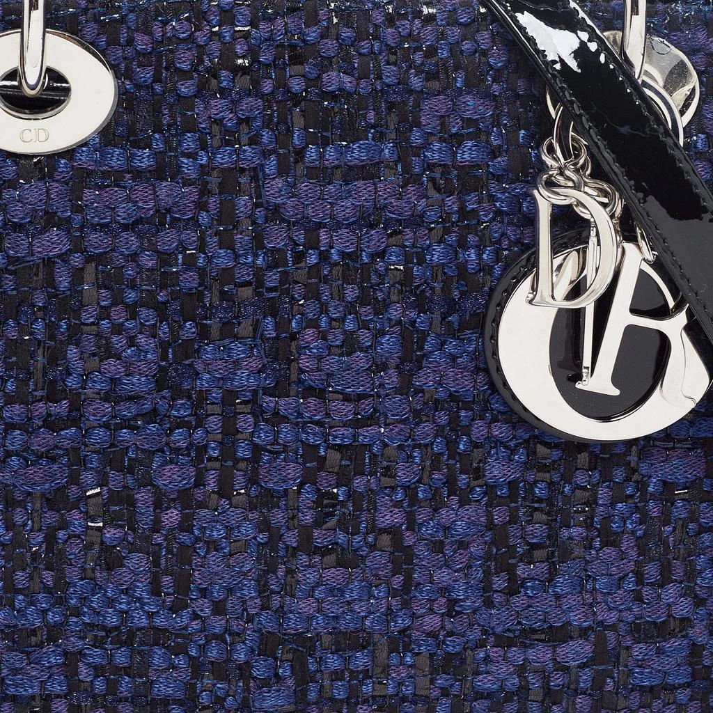 商品[二手商品] Dior|Dior Blue Tweed and Leather Medium Lady Dior Tote,价格¥11763,第5张图片详细描述