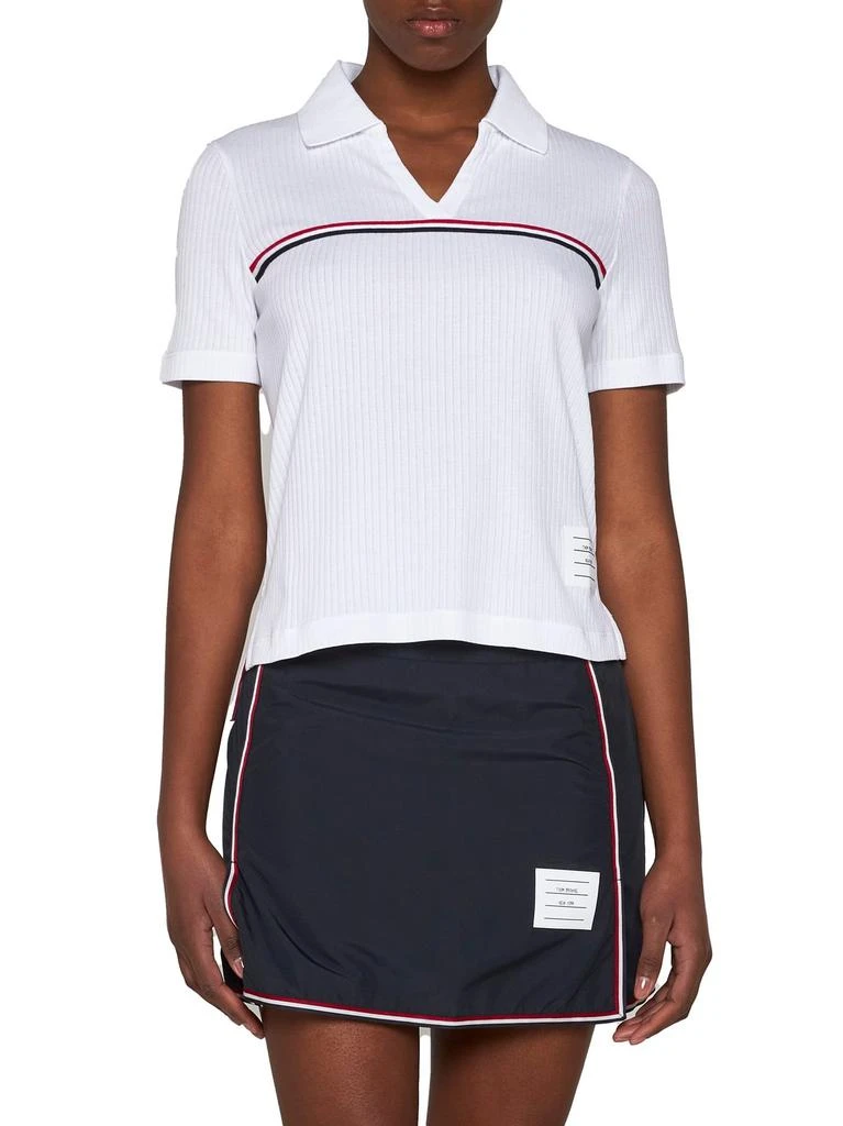 商品Thom Browne|Thom Browne RWB Stripe Detailed Polo Shirt,价格¥2531-¥3451,第2张图片详细描述