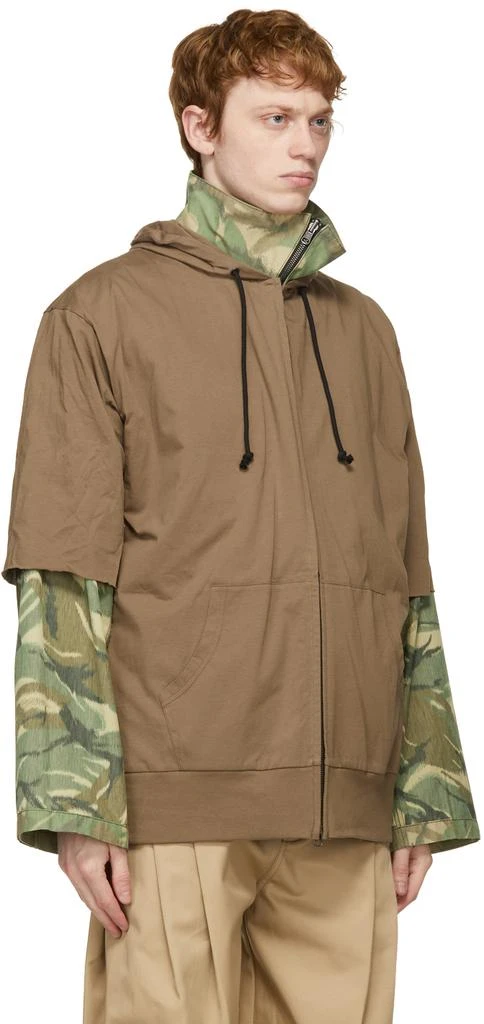 商品SANKUANZ|Reversible Khaki & Brown Camo Hooded Jacket,价格¥1541,第4张图片详细描述