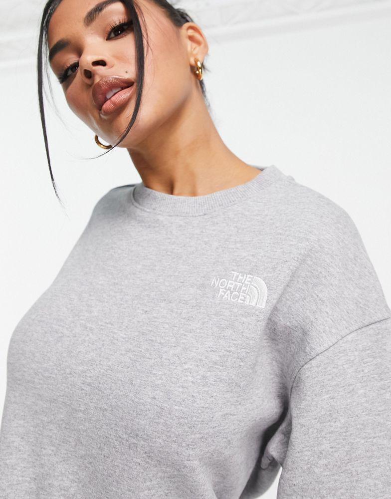The North Face Essential oversized sweatshirt in light grey Exclusive at ASOS商品第2张图片规格展示