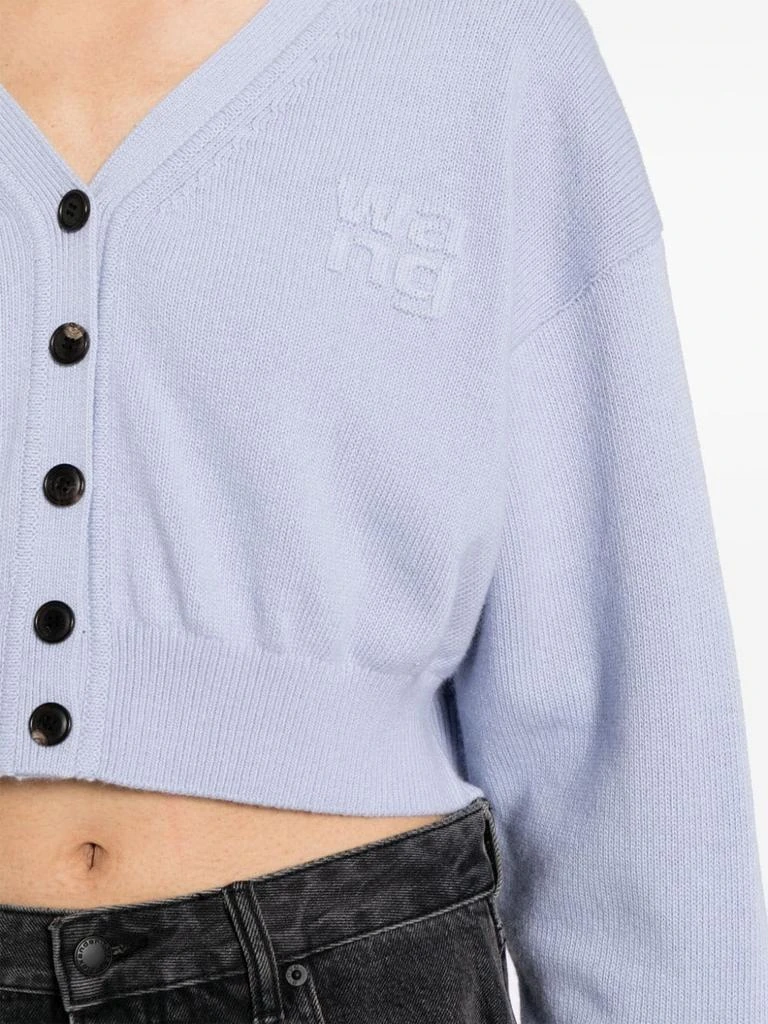 商品Alexander Wang|ALEXANDER WANG Women Embossed Logo Ls V-Neck Cardigan,价格¥1769,第4张图片详细描述