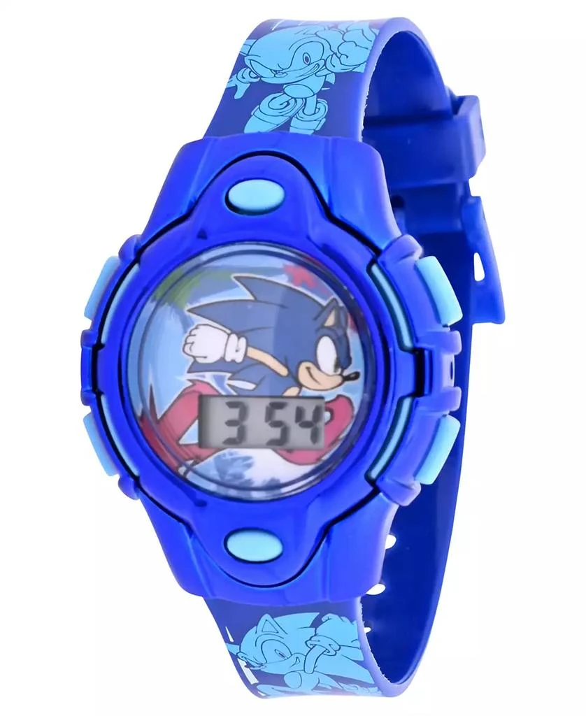 商品Accutime|Kids Unisex Sega Sonic the Hedgehog Blue Silicone Strap Watch 35.5mm Set,价格¥150,第2张图片详细描述