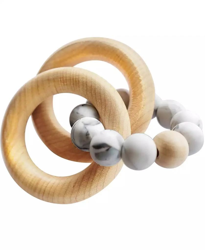 商品Tiny Teethers Designs|3 Stories Trading Tiny Teethers Infant Silicone And Beech Wood Rattle And Teether,价格¥155,第1张图片