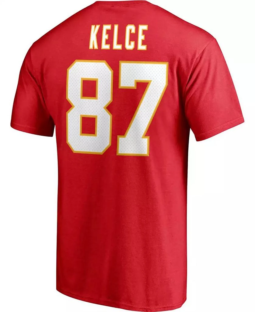 商品Fanatics|Men's Travis Kelce Red Kansas City Chiefs Player Icon Name and Number T-shirt,价格¥271,第3张图片详细描述