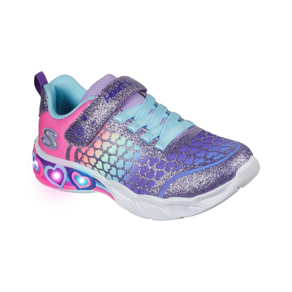 商品SKECHERS|Little Girls Heart Lights- Sweetheart Lights - Lovely Colors Light-Up Stay-Put Closure Casual Sneakers from Finish Line,价格¥293,第1张图片