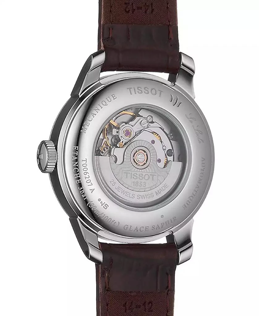 商品Tissot|Women's Swiss Automatic Le Locle Brown Leather Strap Watch 29mm,价格¥4673,第5张图片详细描述