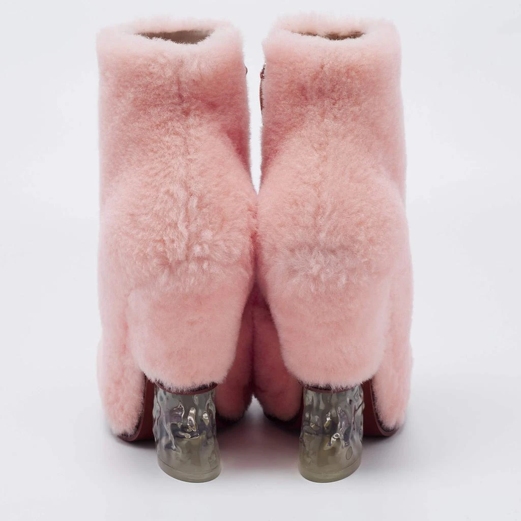 商品Fendi|Fendi Pink Fur Ice Heel Ankle Boots Size 38,价格¥4191,第5张图片详细描述