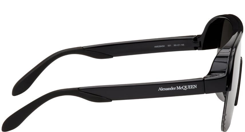商品Alexander McQueen|Black Shield Sunglasses,价格¥2180,第4张图片详细描述