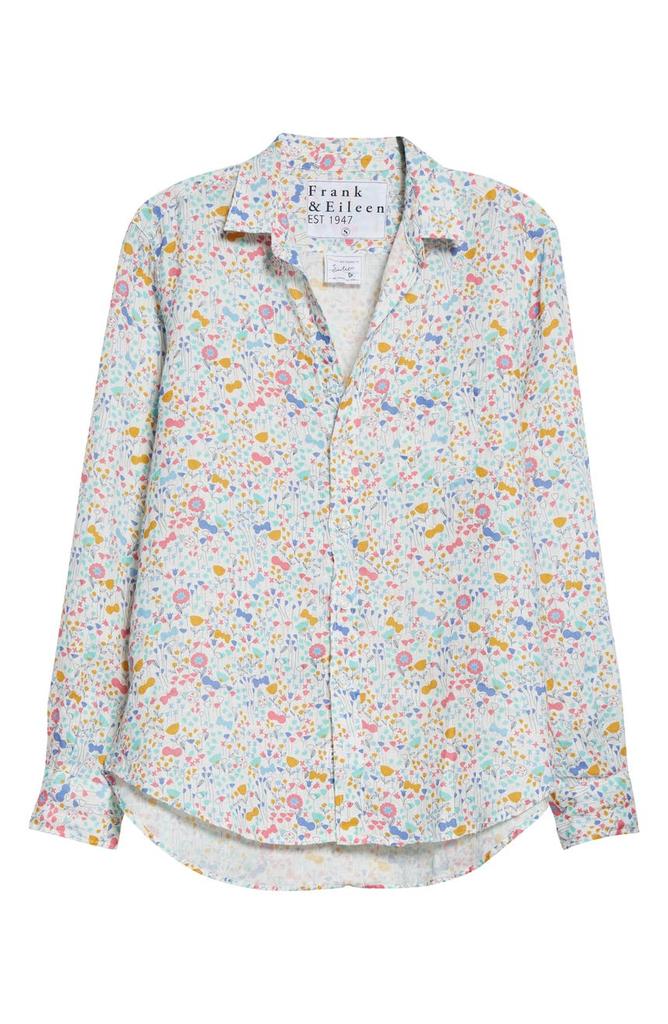 Floral Print Linen Button-Up Shirt商品第5张图片规格展示
