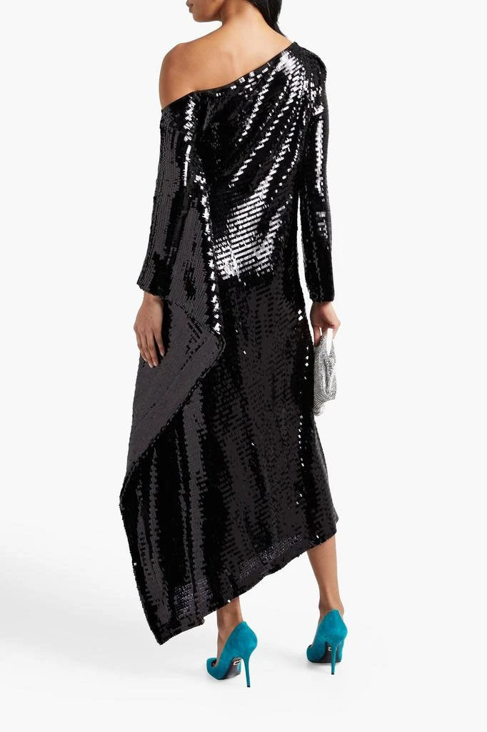 商品ROLAND MOURET|Castro one-shoulder asymmetric sequined mesh midi dress,价格¥12910,第1张图片