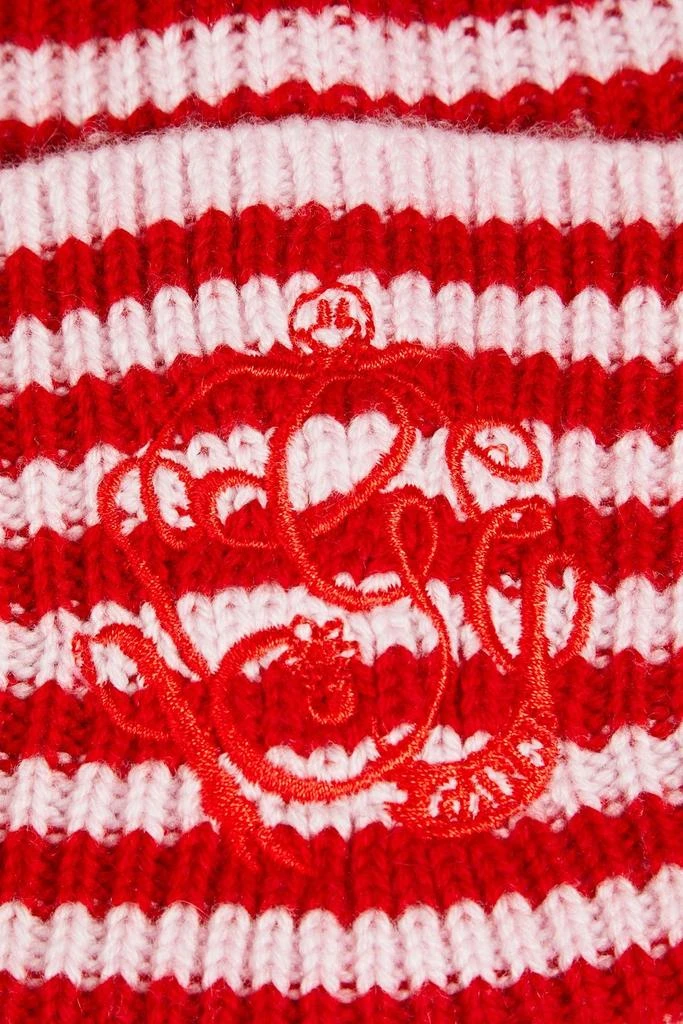 商品Ganni|Striped ribbed wool and cashmere-blend beanie,价格¥369,第3张图片详细描述