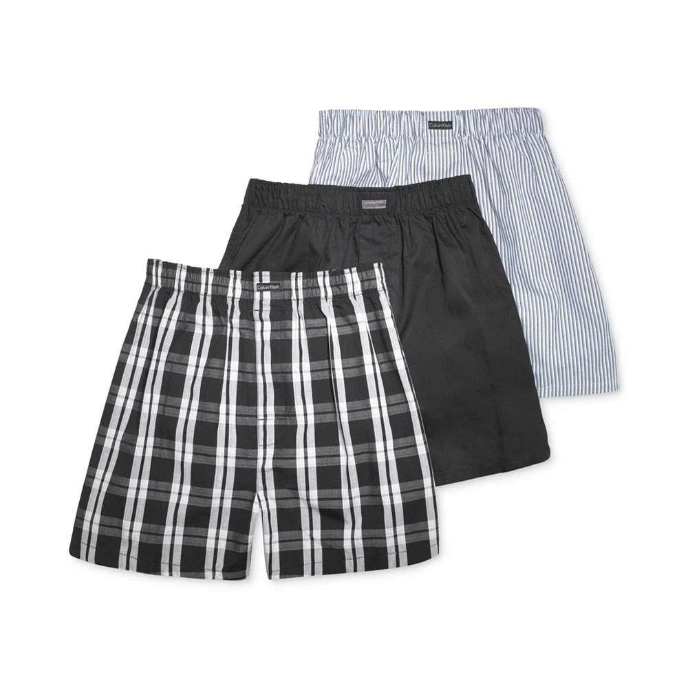 商品Calvin Klein|Calvin Klein Men's Classic Plaid Boxers 3-Pack U1732 四角裤,价格¥206,第1张图片