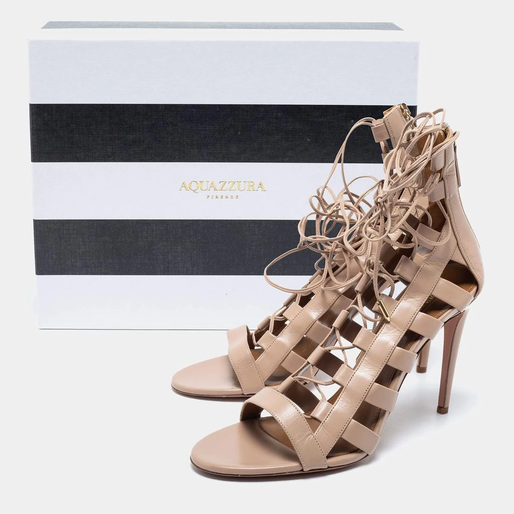 Aquazzura Beige Leather Amazon Gladiator Sandals Size 42 商品